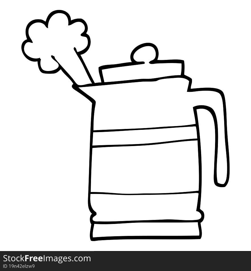 Black And White Cartoon Kettle