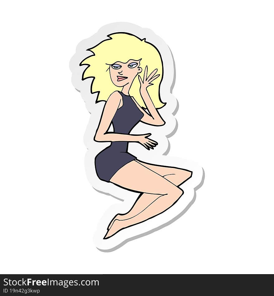 sticker of a cartoon sexy woman