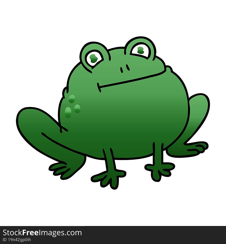 gradient shaded quirky cartoon frog. gradient shaded quirky cartoon frog