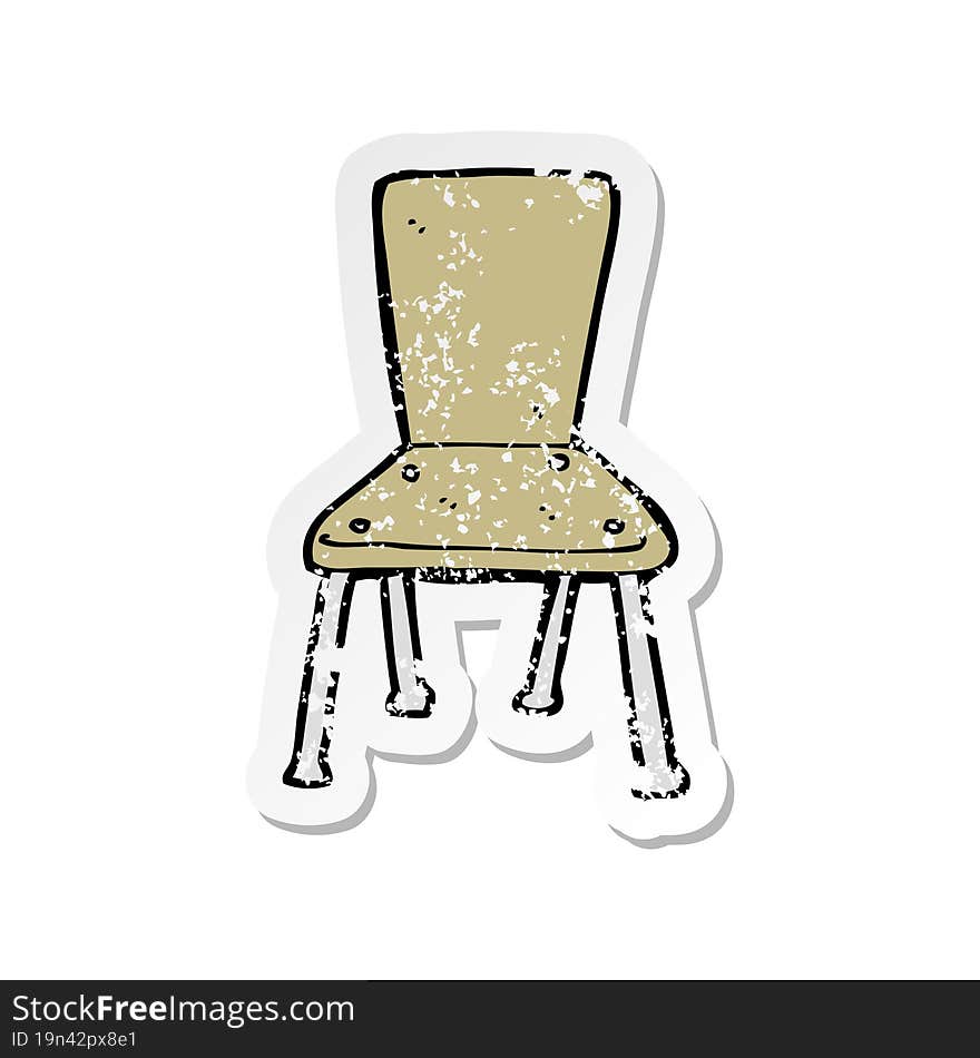 retro distressed sticker of a cartoon old school chair