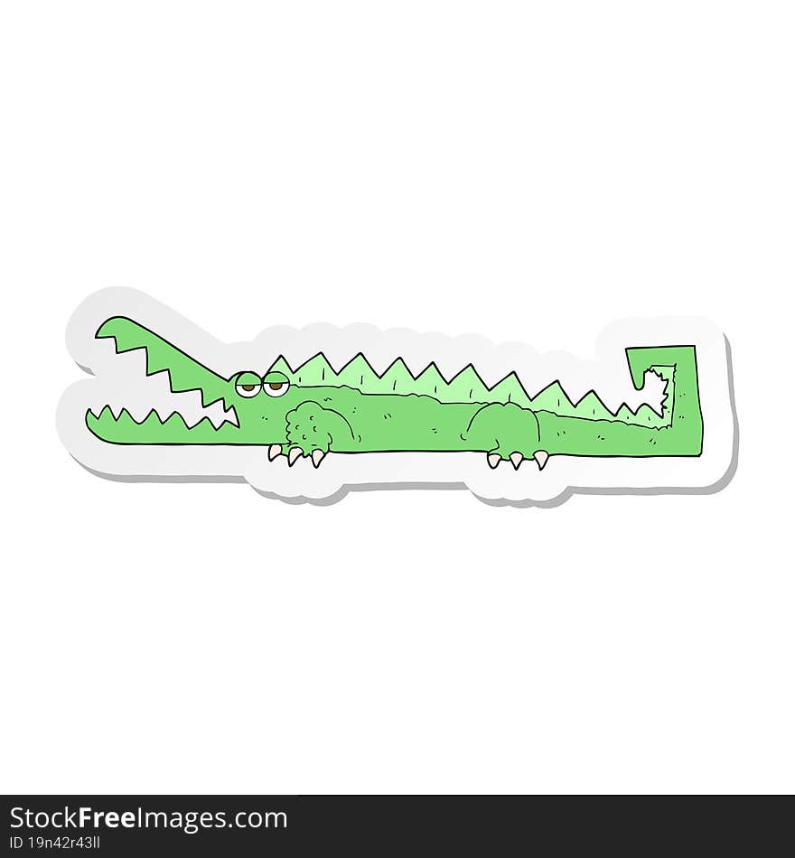 sticker of a cartoon crocodile