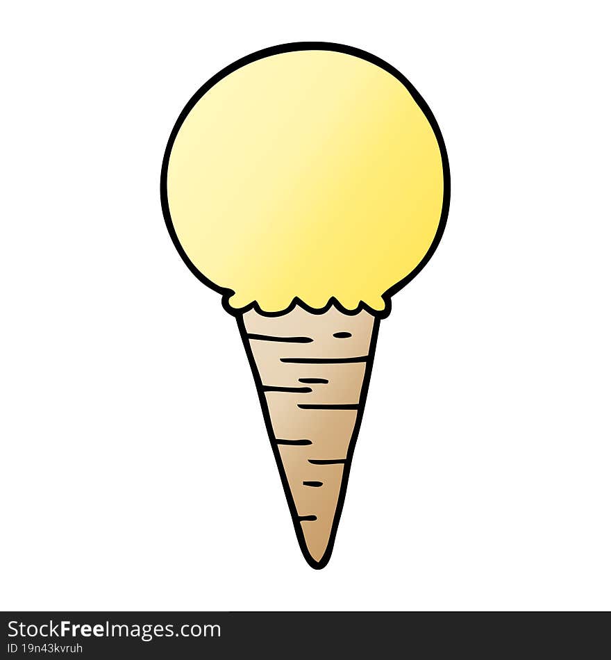 Cartoon Doodle Ice Cream Cone