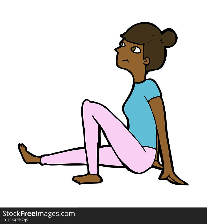 cartoon woman sitting