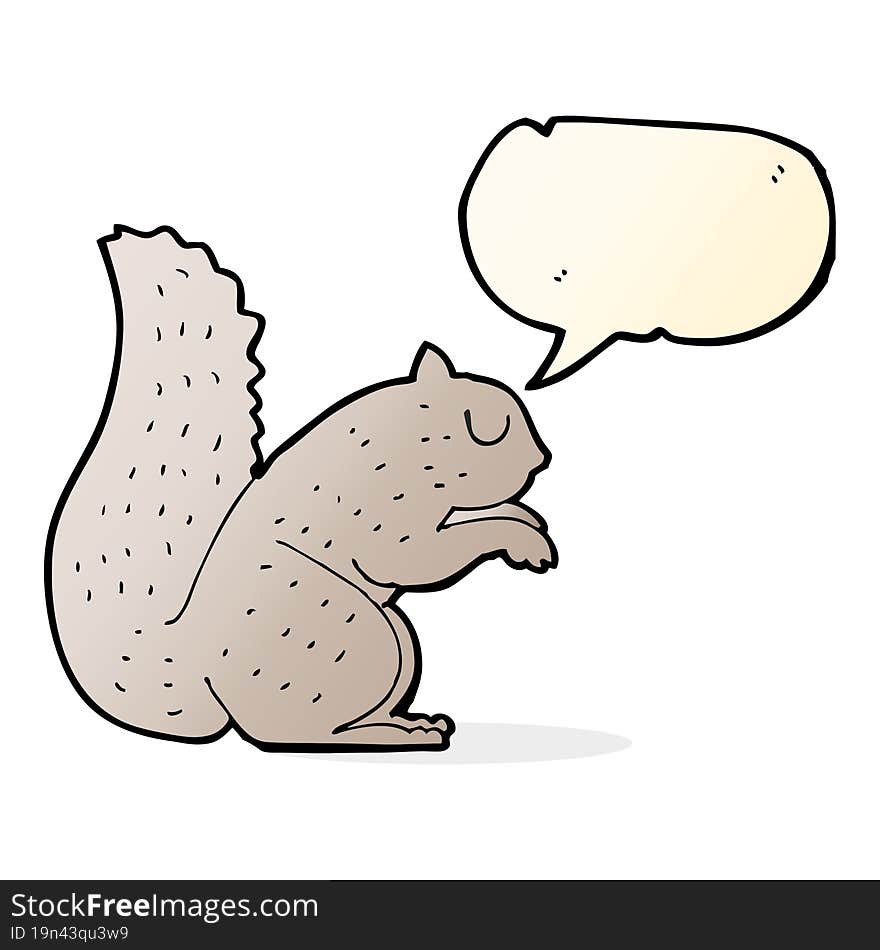 cartoon squirrel with speech bubble