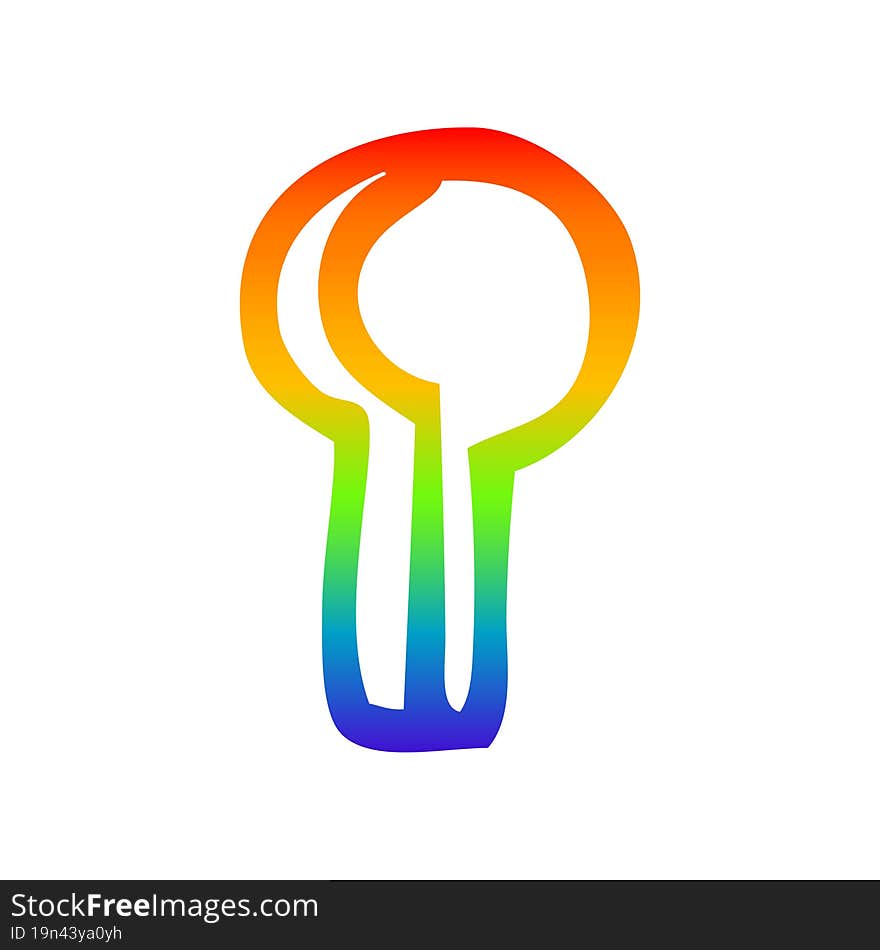 rainbow gradient line drawing cartoon key hole