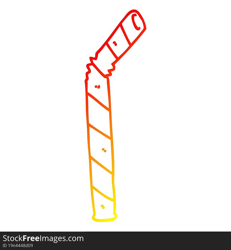 warm gradient line drawing cartoon straw