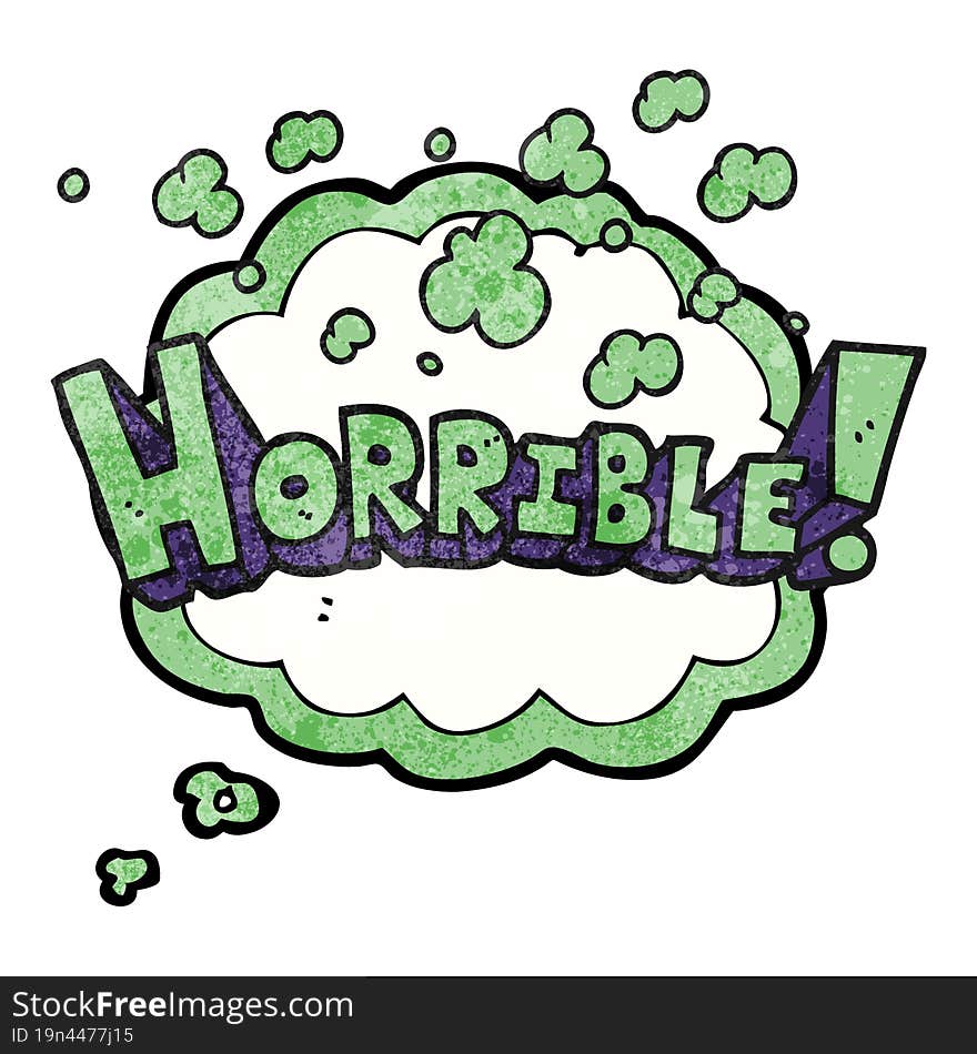 Thought Bubble Textured Cartoon Word Horrible