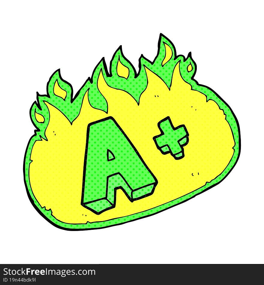 cartoon A grade symbol