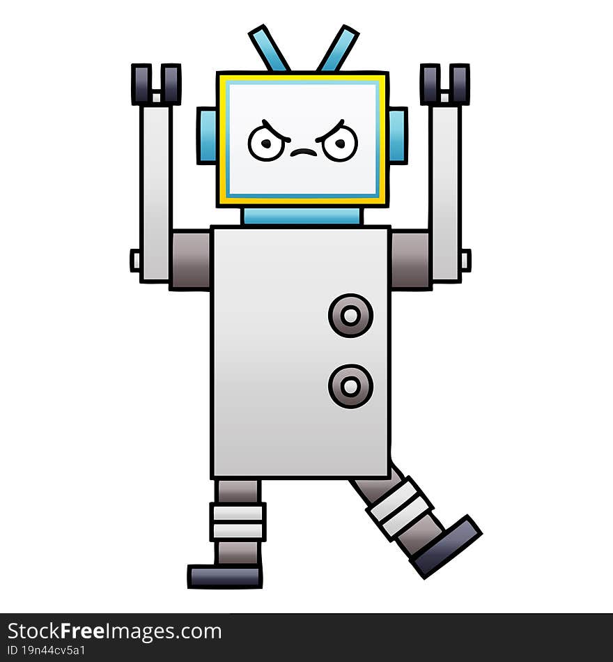 Gradient Shaded Cartoon Robot