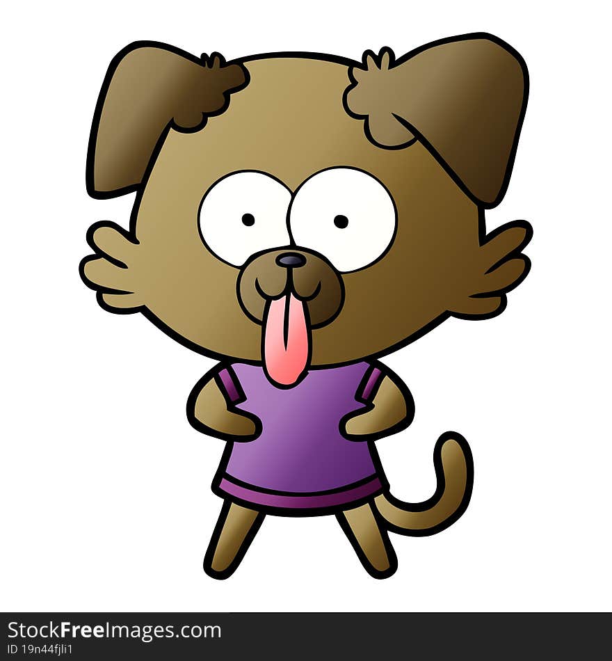 cartoon dog with tongue sticking out. cartoon dog with tongue sticking out