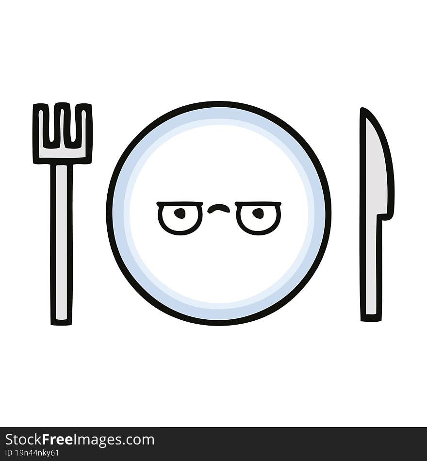 cute cartoon of a dinner plate. cute cartoon of a dinner plate