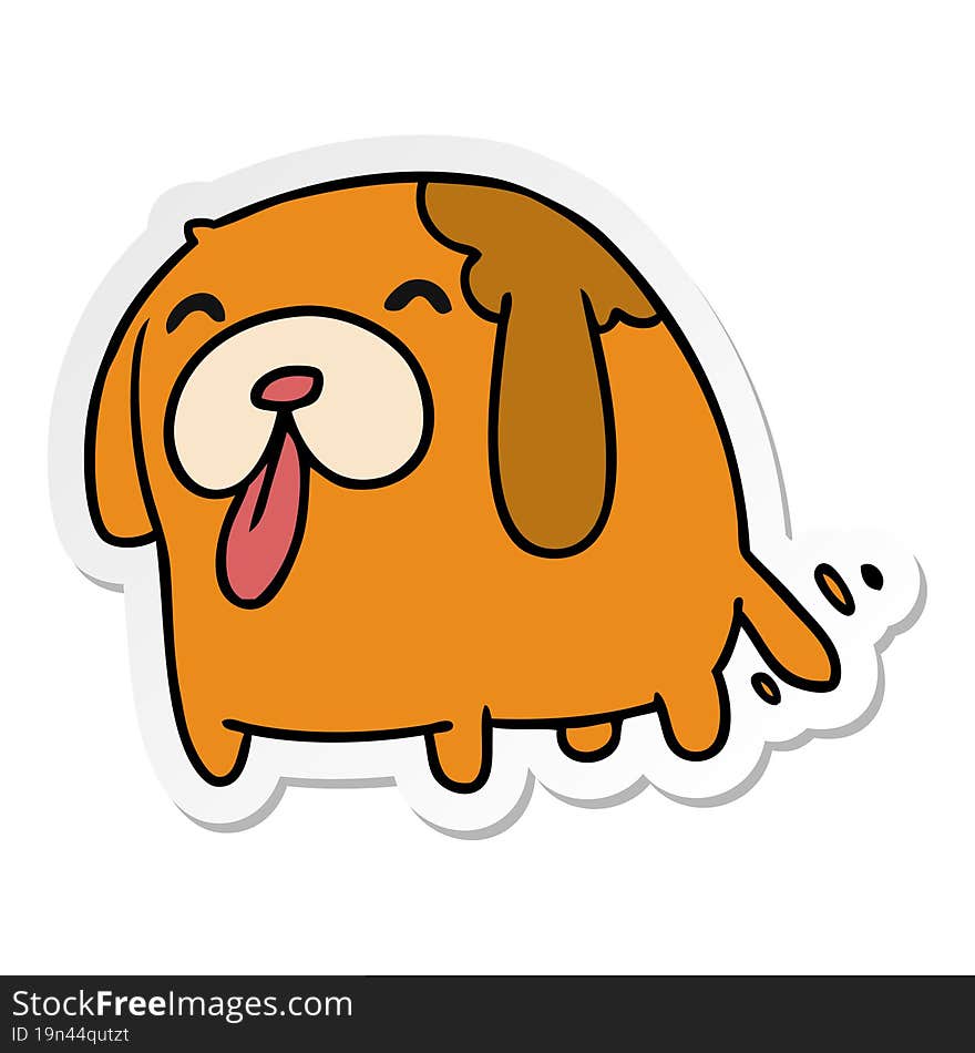 Sticker Cartoon Kawaii Of A Cute Dog