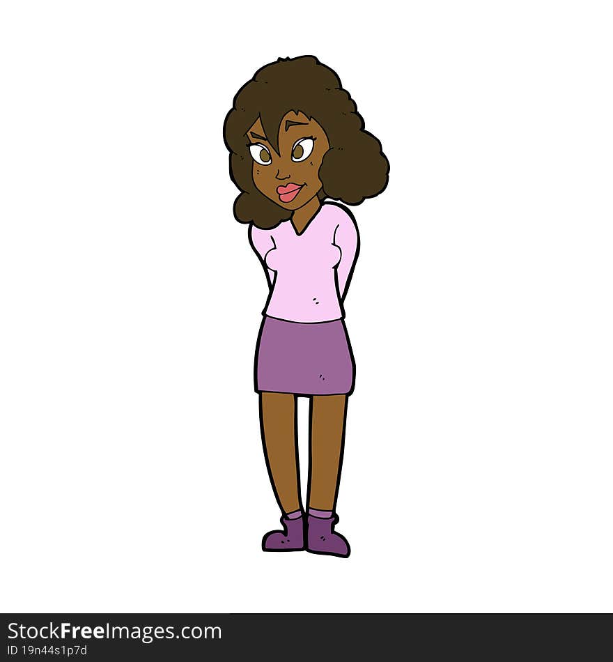 Cartoon Confused Woman