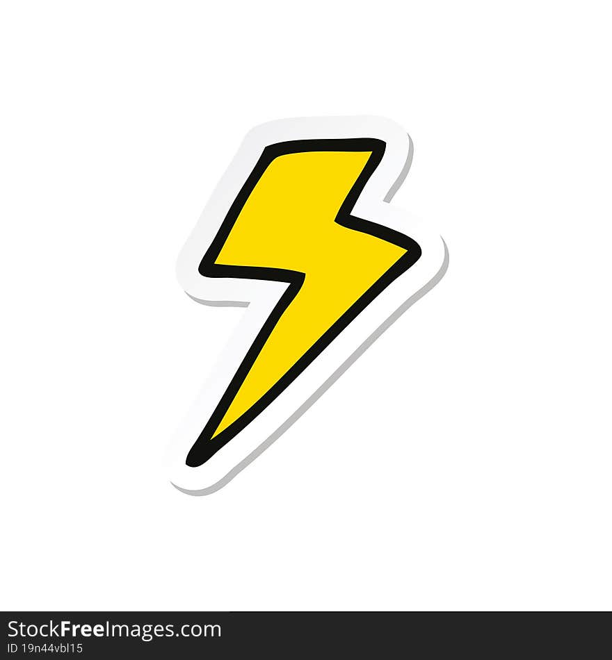 sticker of a cartoon lightning bolt