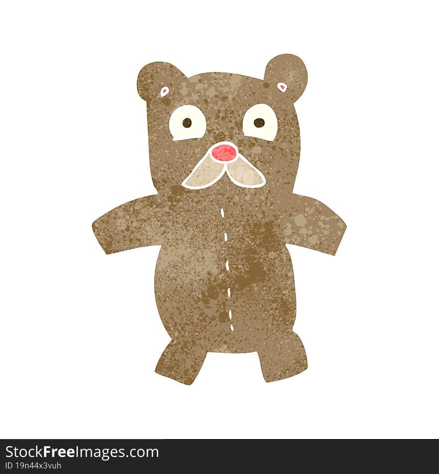 retro cartoon teddy bear