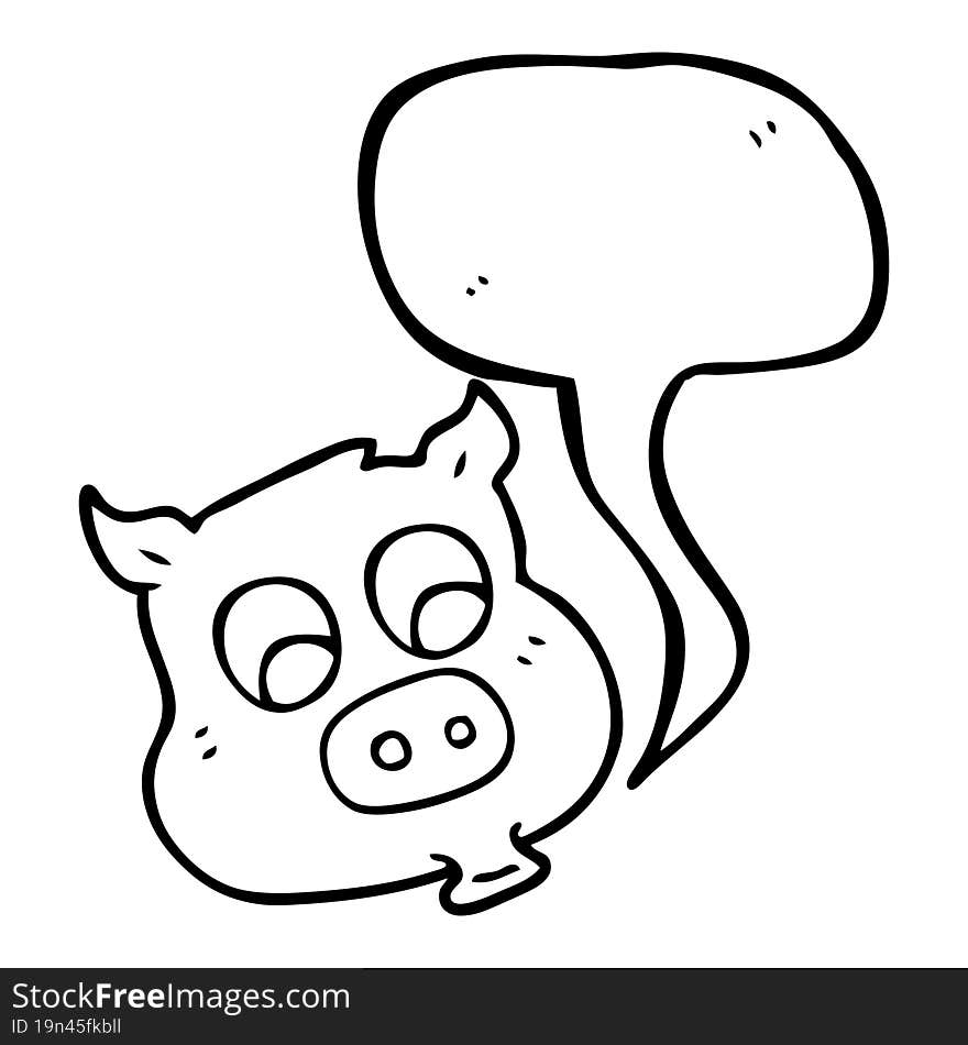 speech bubble cartoon pig