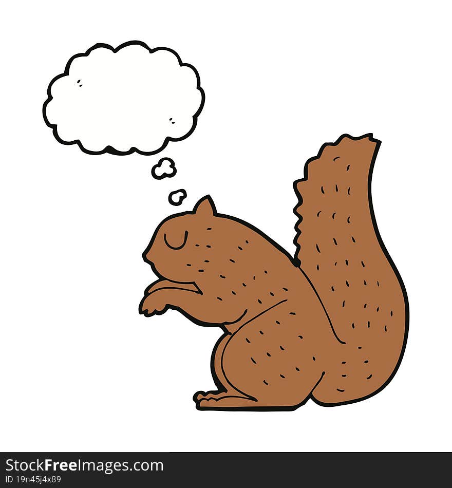 cartoon squirrel with thought bubble