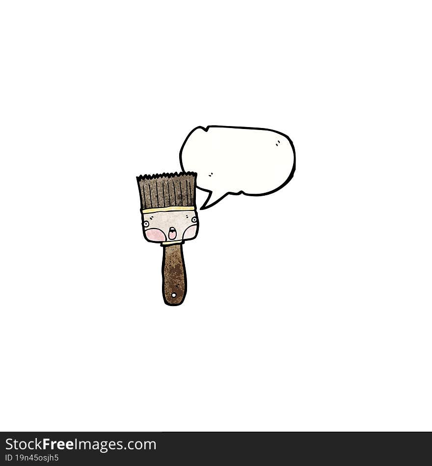 cartoon paintbrush with speech bubble