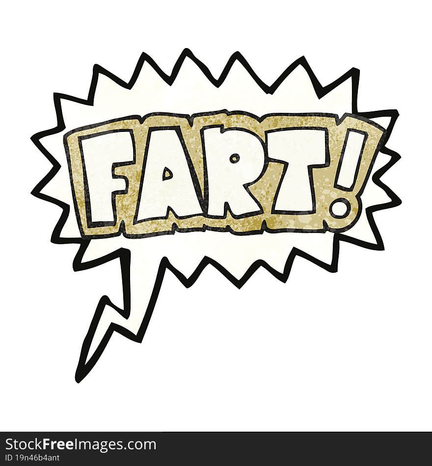 speech bubble textured cartoon fart symbol