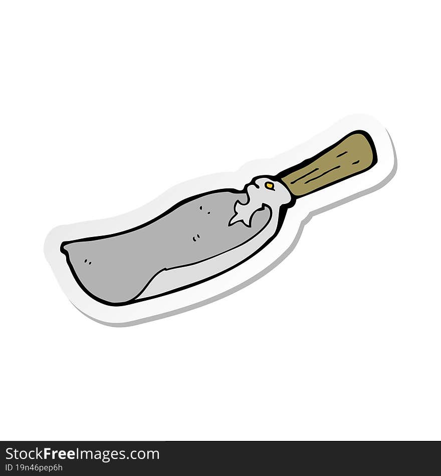 sticker of a cartoon old shovel