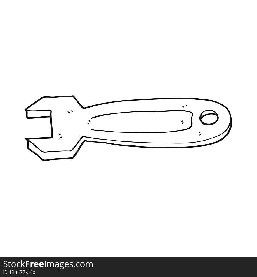 black and white cartoon spanner