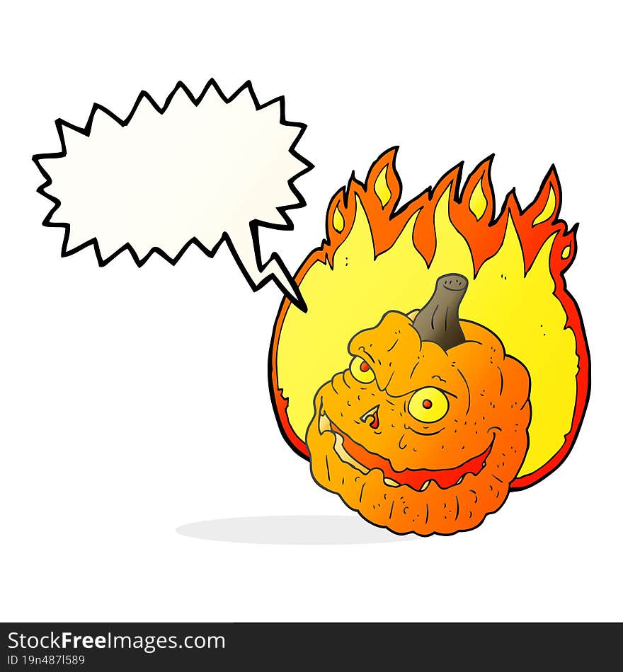 speech bubble cartoon spooky pumpkin