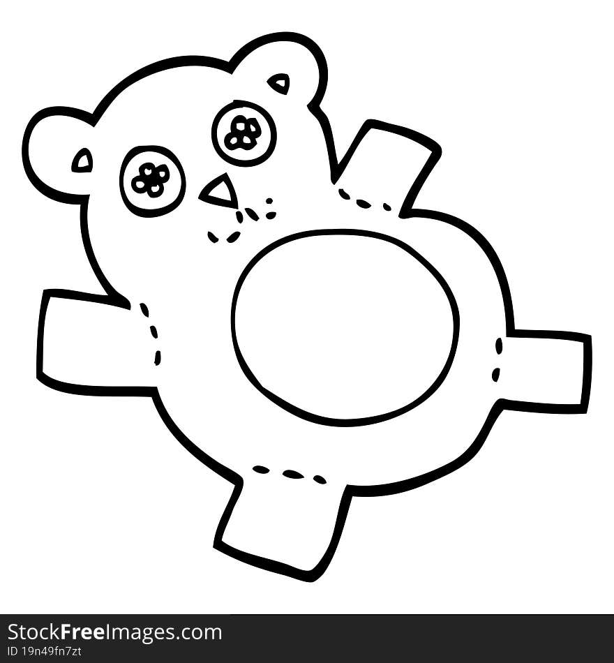 Black And White Cartoon Teddy Bear