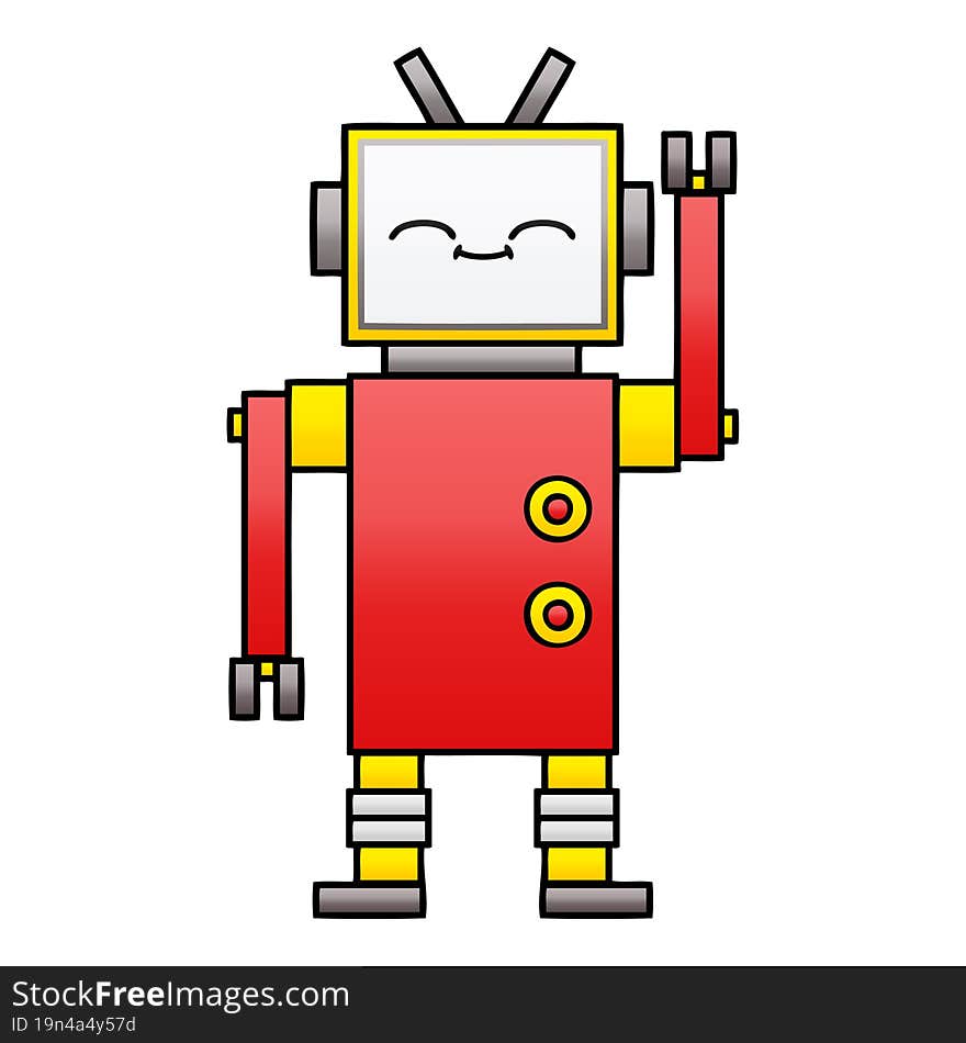 Gradient Shaded Cartoon Robot