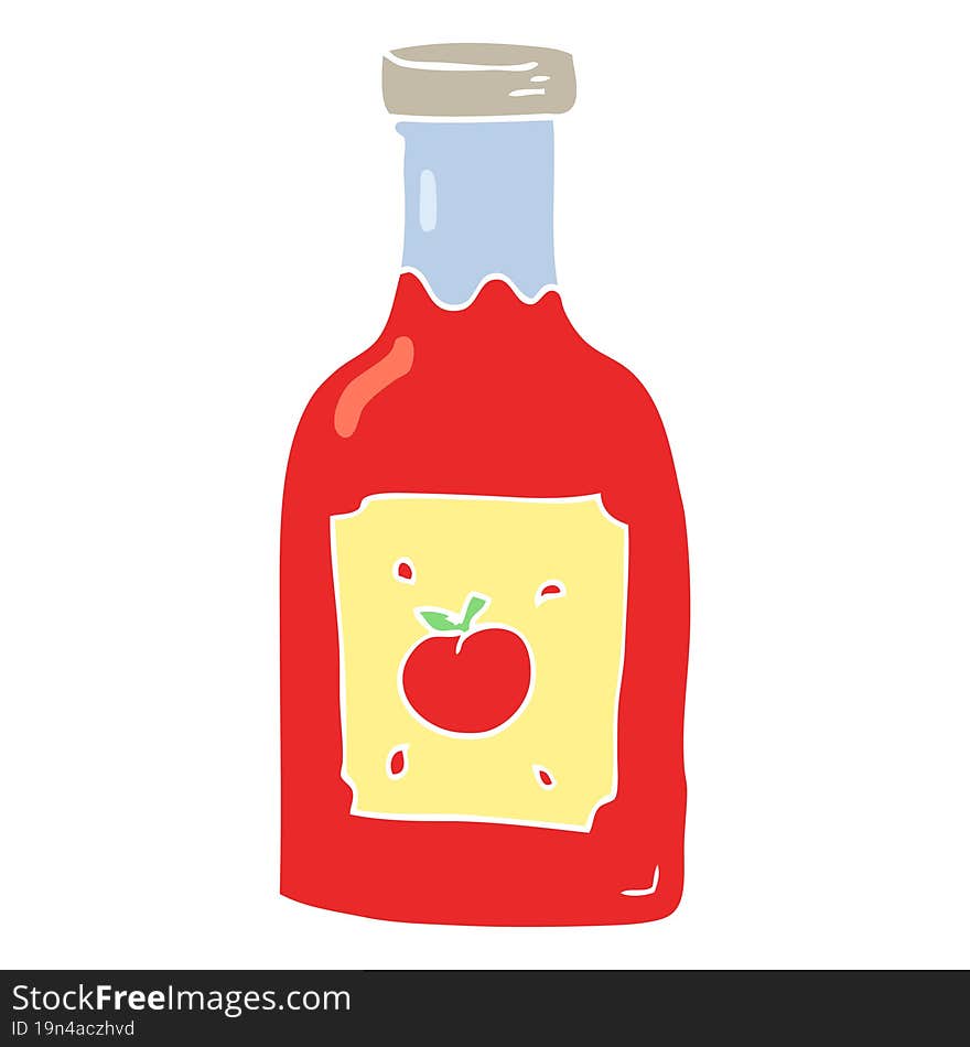 flat color illustration of a cartoon ketchup