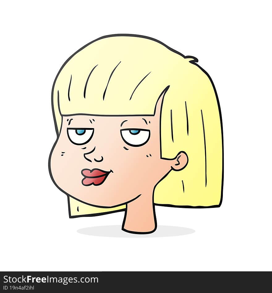 cartoon female face