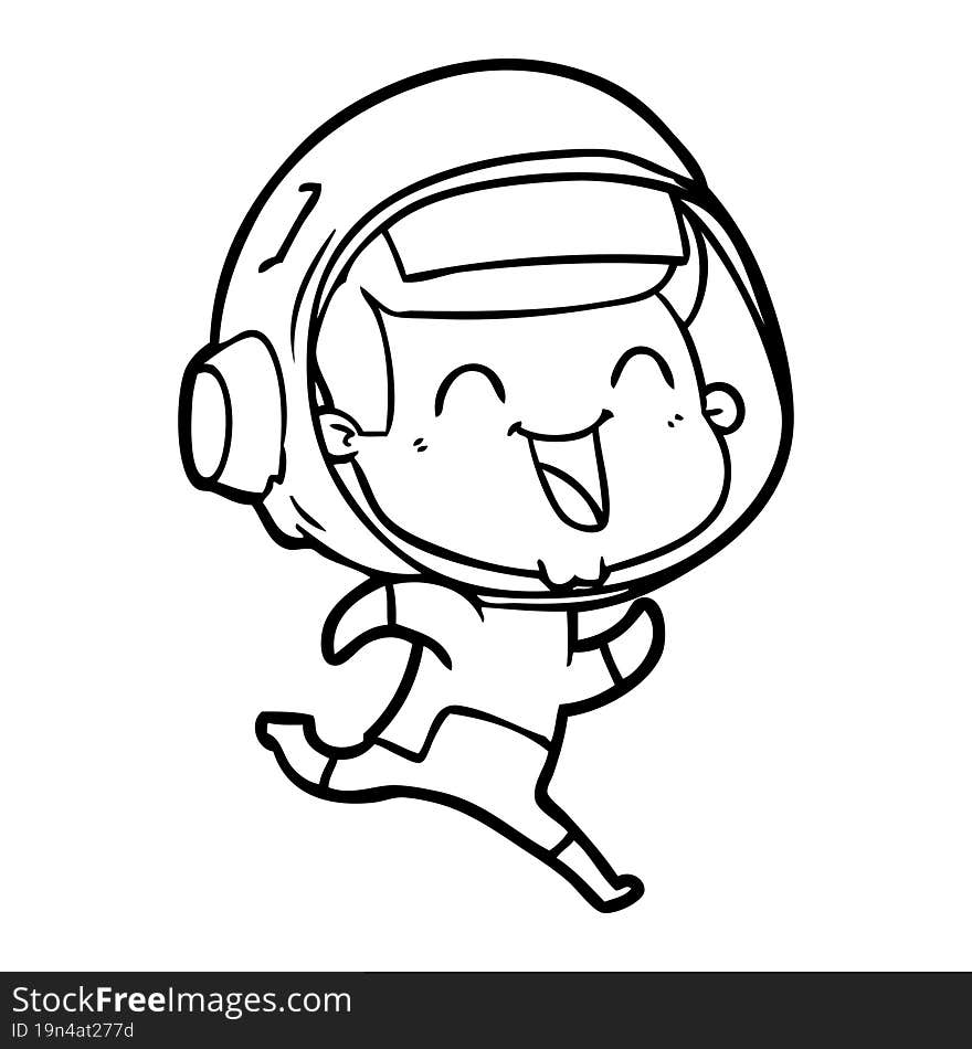 happy cartoon astronaut. happy cartoon astronaut