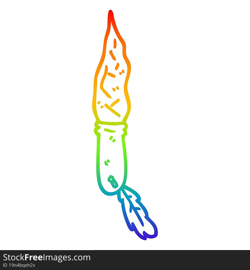 rainbow gradient line drawing cartoon stone dagger