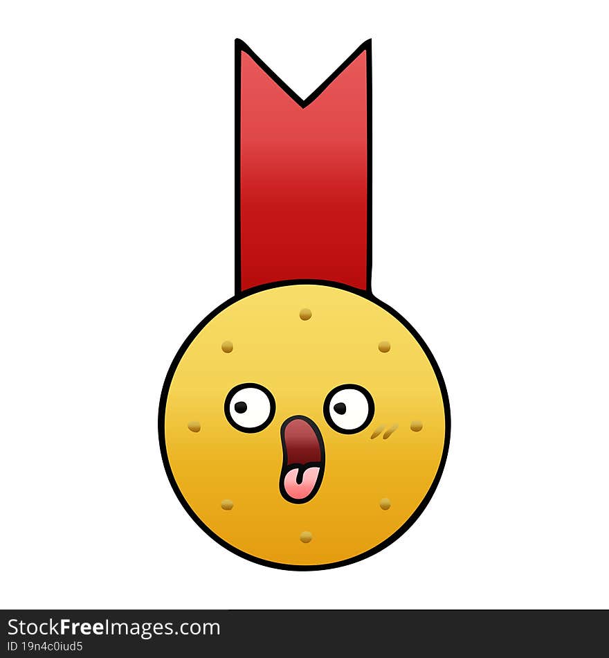 Gradient Shaded Cartoon Gold Medal