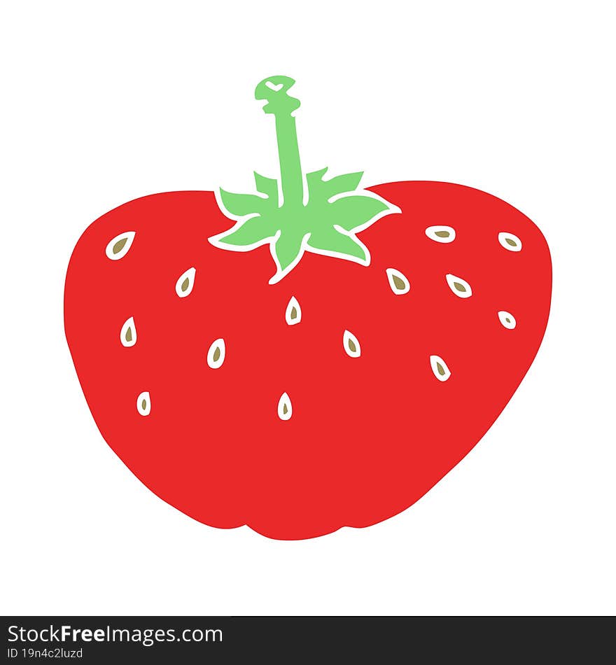 flat color style cartoon strawberry