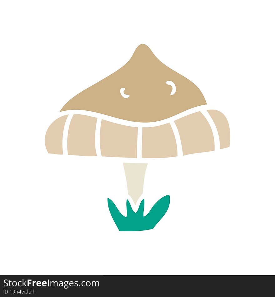 hand drawn cartoon doodle of a single mushroom