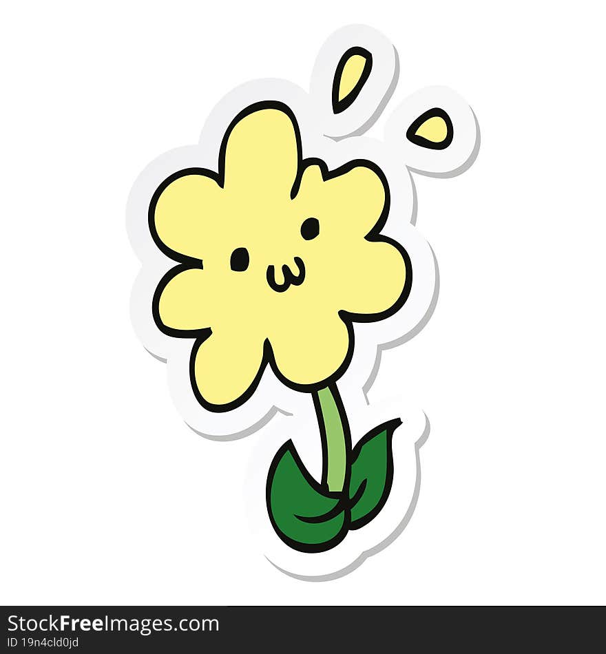 sticker of a cartoon flower