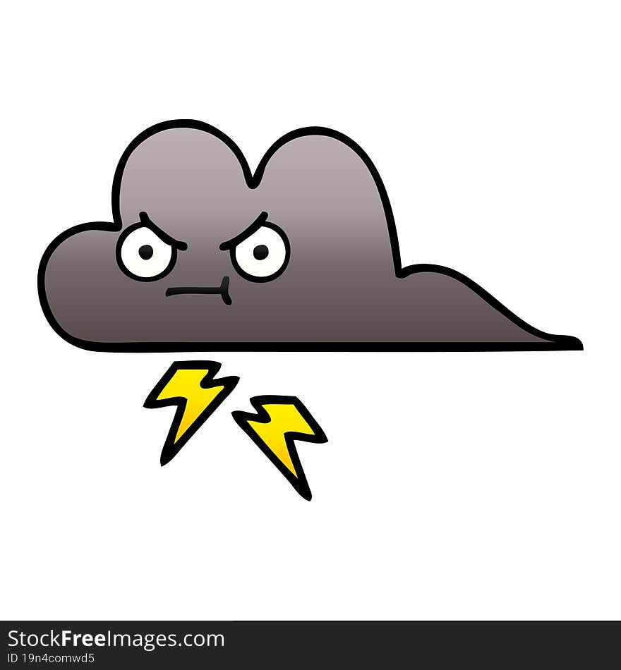 Gradient Shaded Cartoon Storm Cloud