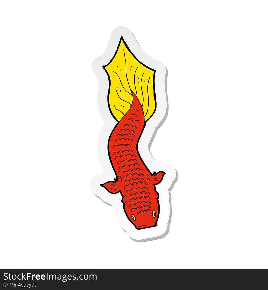 Sticker Of A Cartoon Fish