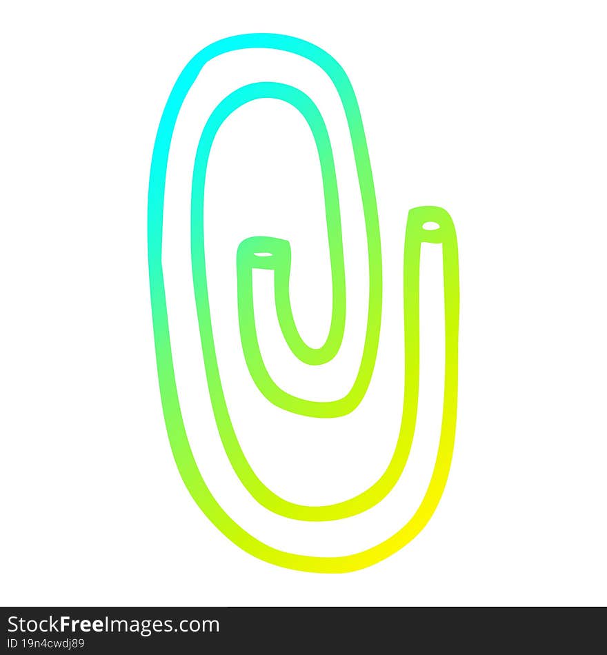 cold gradient line drawing cartoon paper clip