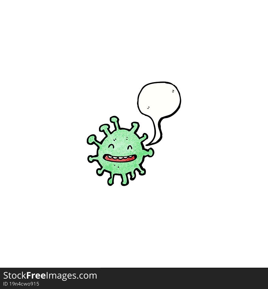 cartoon germ with speech bubble