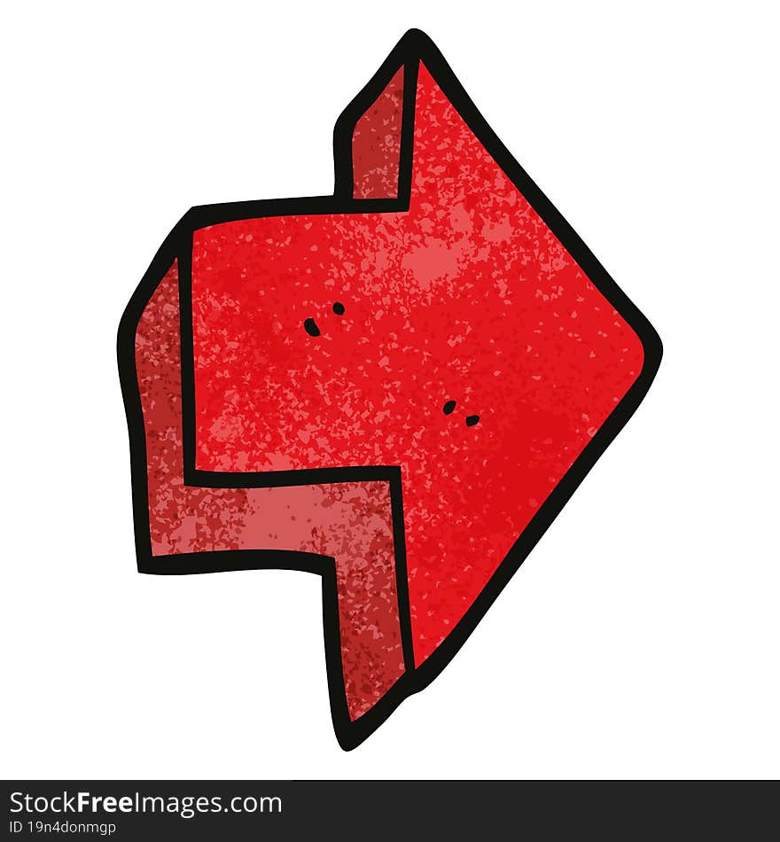 cartoon doodle red arrow