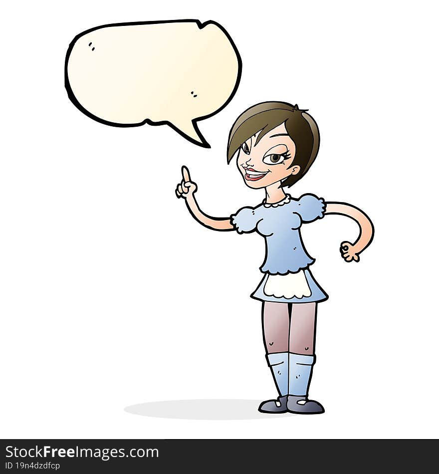 cartoon waitress taking order with speech bubble