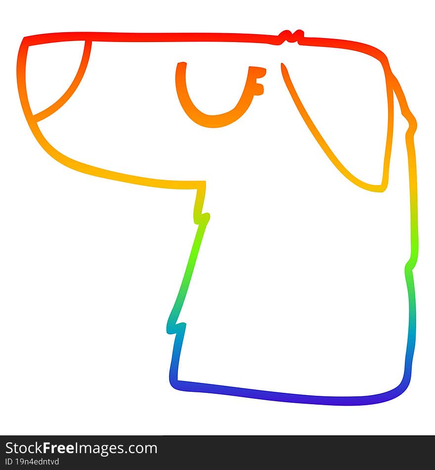 rainbow gradient line drawing of a cartoon dog