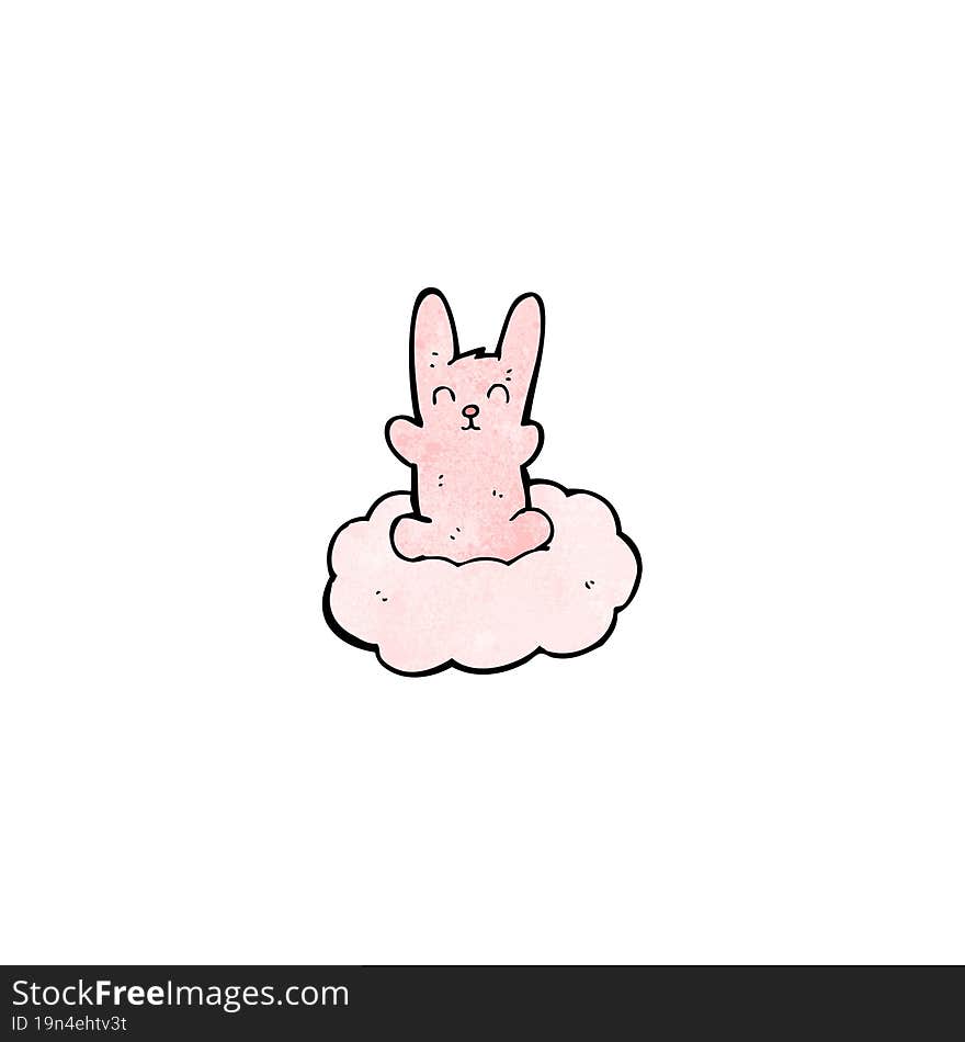 cartoon rabbit on cloud