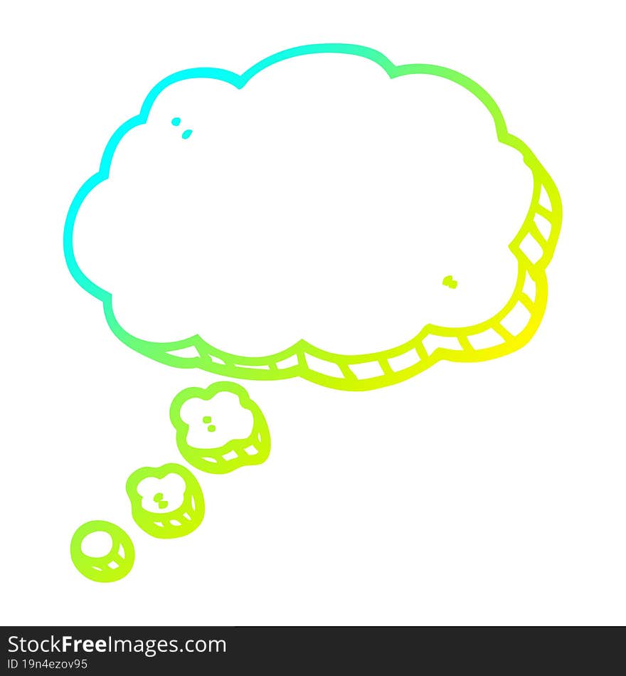 cold gradient line drawing cartoon speech bubble