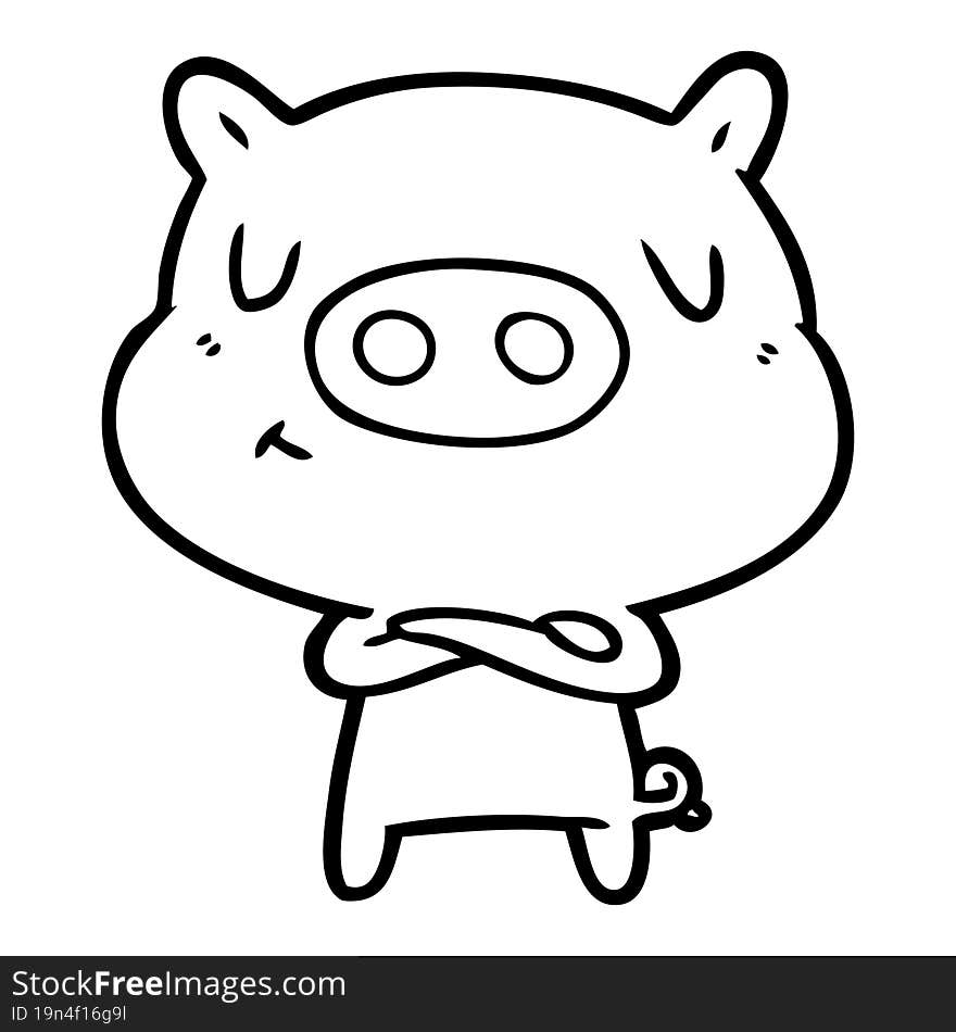 cartoon content pig. cartoon content pig