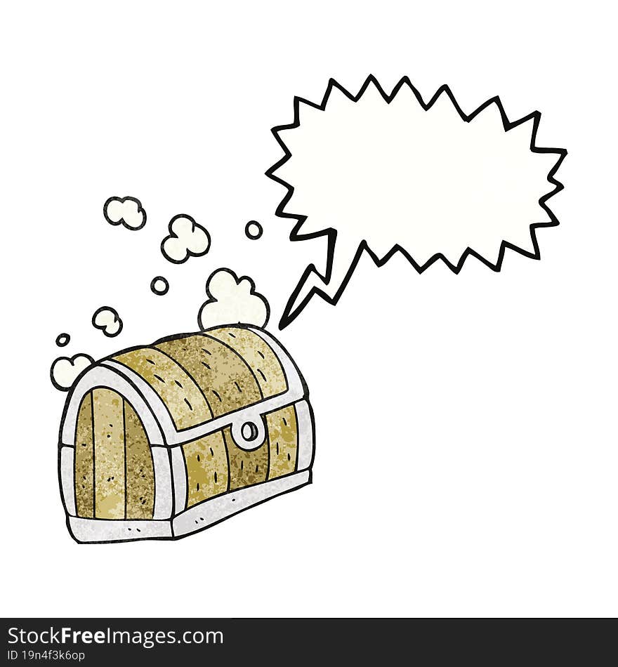 texture speech bubble cartoon treasure chest