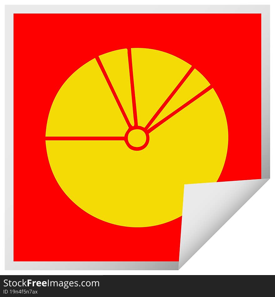 square peeling sticker cartoon pie chart