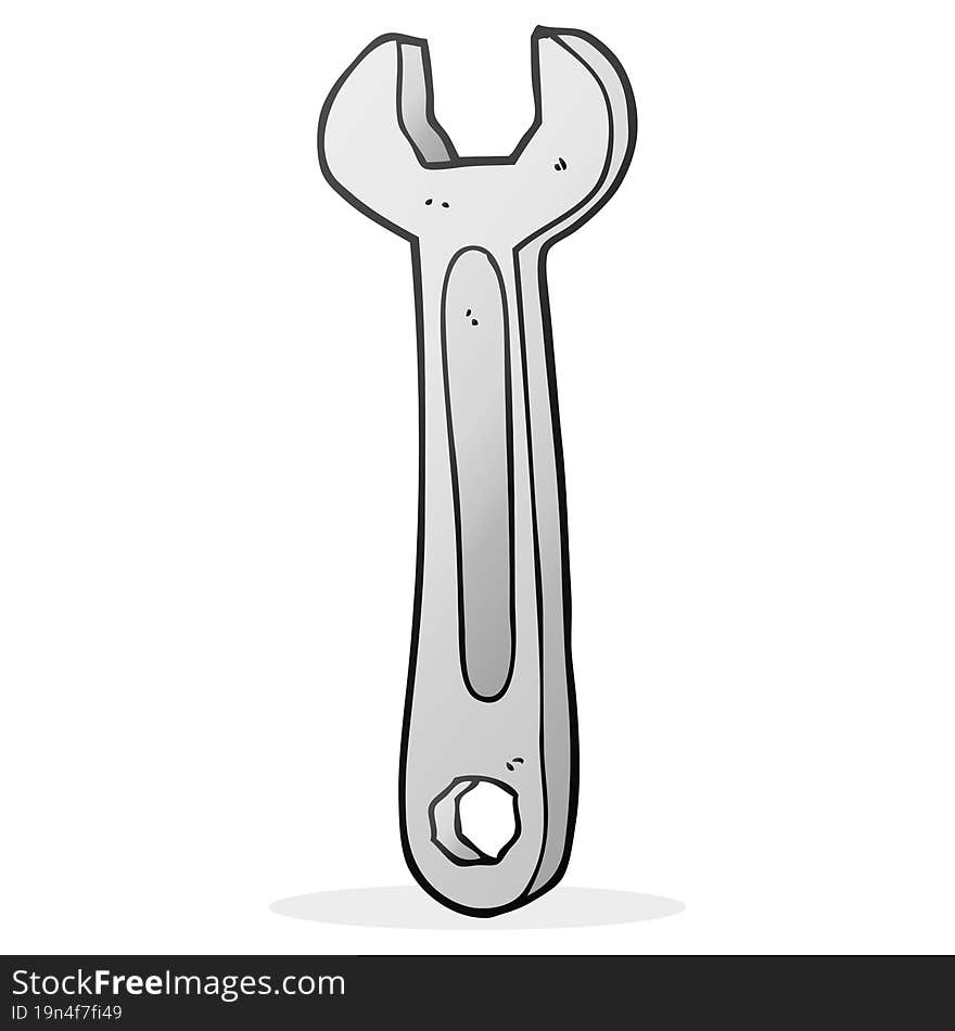 freehand drawn cartoon spanner