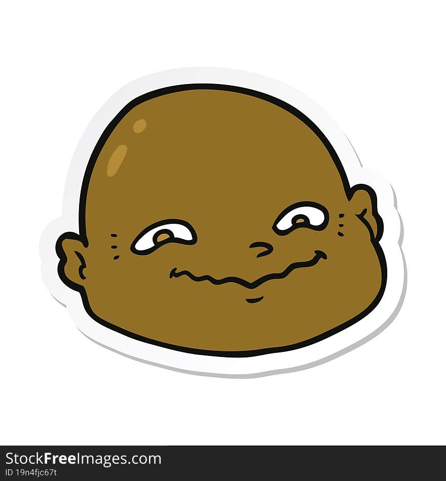 sticker of a cartoon bald man